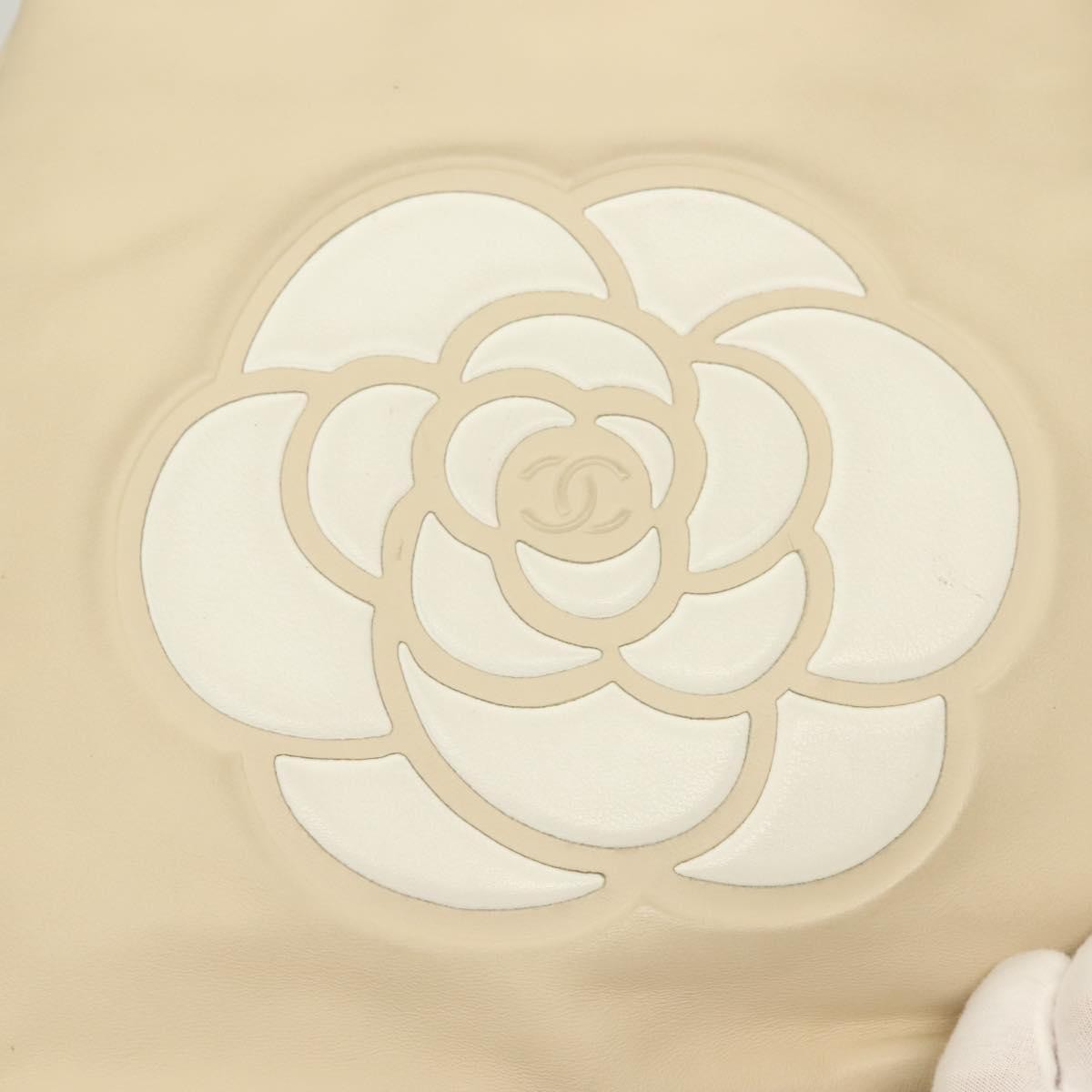 Chanel Camellia Tote Leather, BEIGE, LEATHER, Tote bag