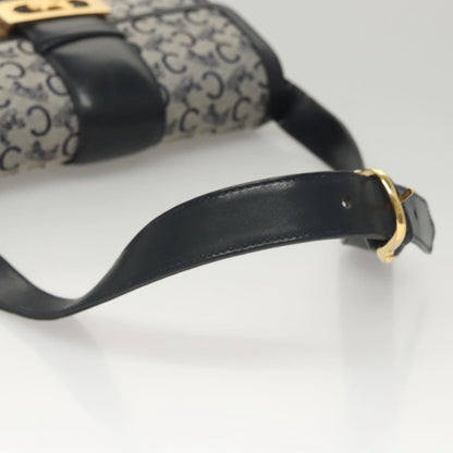 Celine C Sulky Shoulder bag Canvas and Leather, NAVY, CANVAS, Shoulder bag