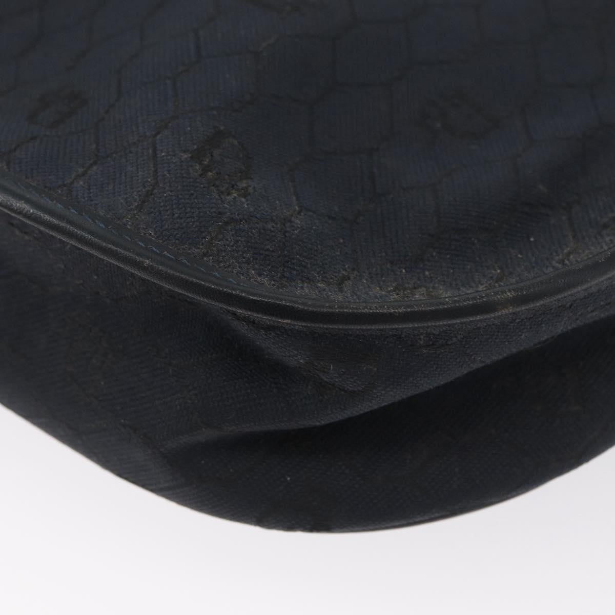 Christian Dior Vintage Honeycomb Flap Crossbody Bag Canvas and Leather, BLACK, CANVAS, Shoulder bag