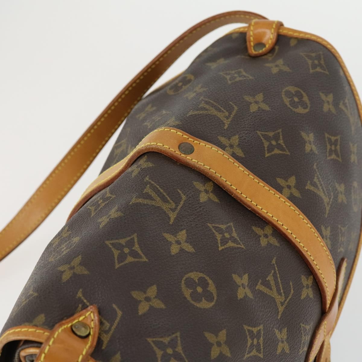 Louis Vuitton Saumur Handbag Monogram Canvas, BROWN, CANVAS, Shoulder bag