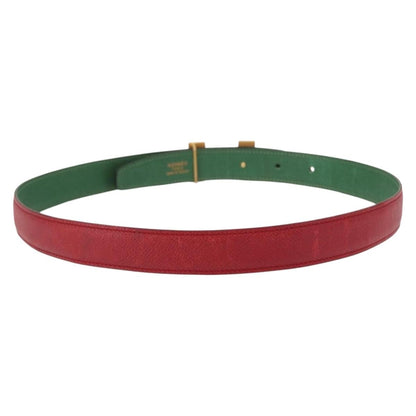 Hermes Constance Belt Leather, RED, LEATHER, Belts