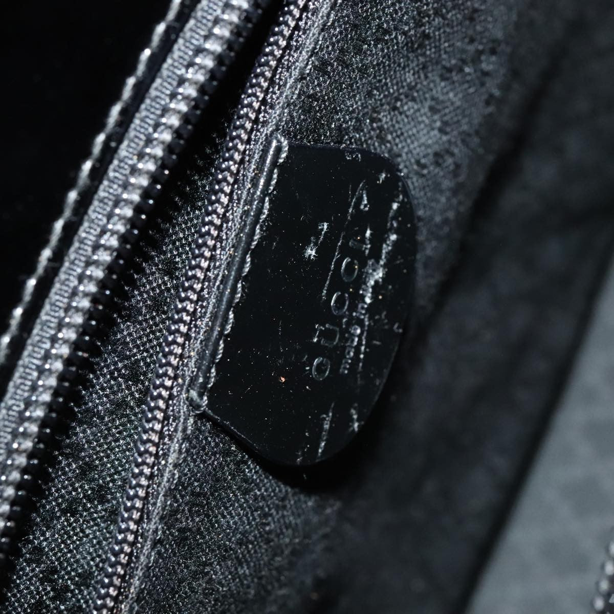 Gucci Vintage Bamboo Handle Bag Nylon, BLACK, NYLON, Handbag