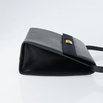 Salvatore Ferragamo Gancini Shoulder Bag Leather, BLACK, LEATHER, Shoulder bag