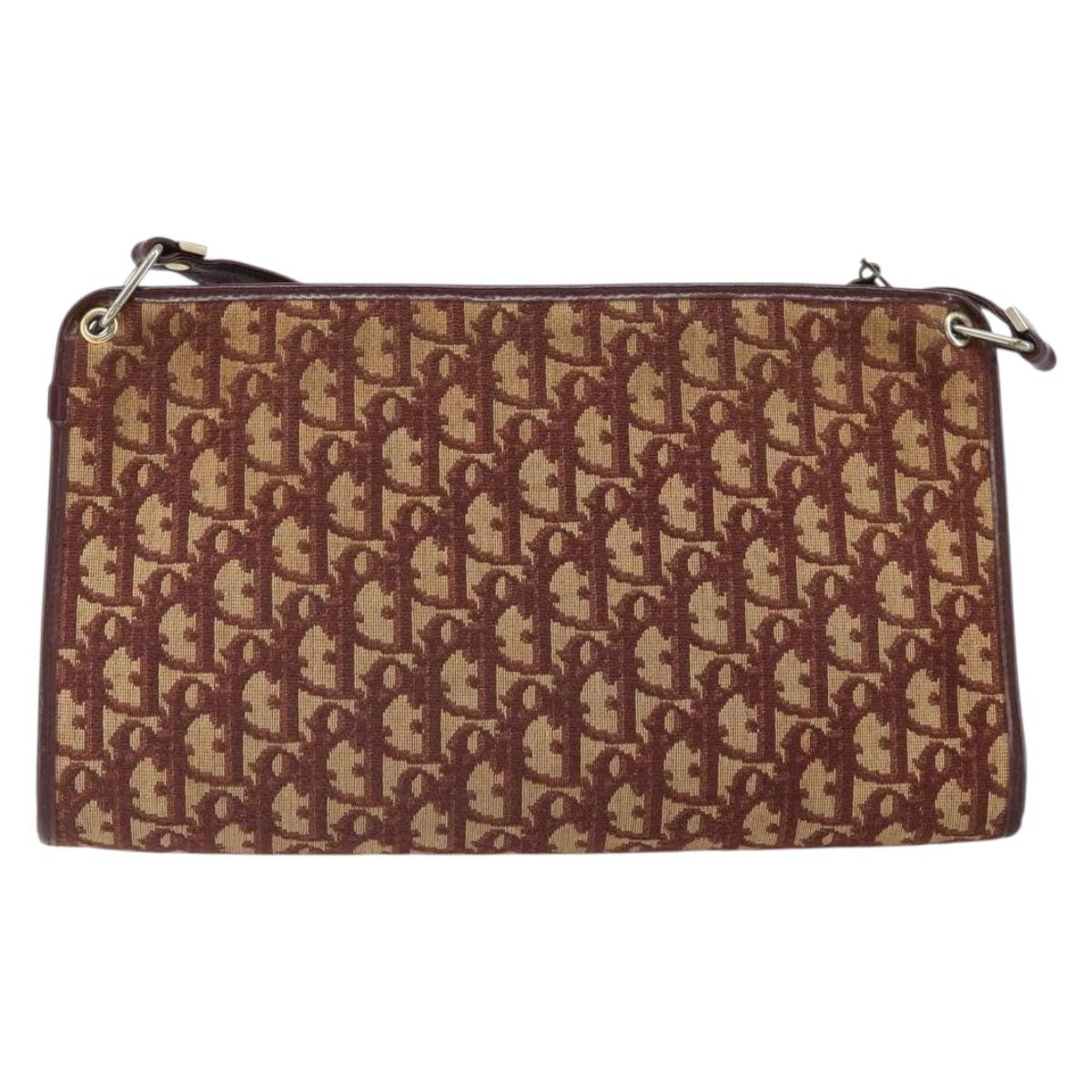 Christian Dior Vintage Trotter Shoulder Bag Canvas, RED, CANVAS, Shoulder bag