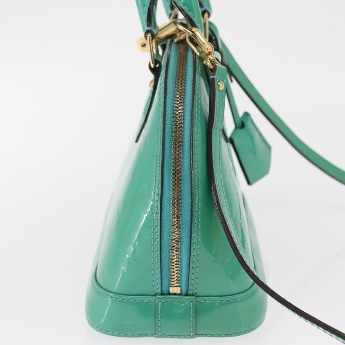 Louis Vuitton Alma Handbag Monogram Vernis, BLUE, PATENT_LEATHER, Handbag