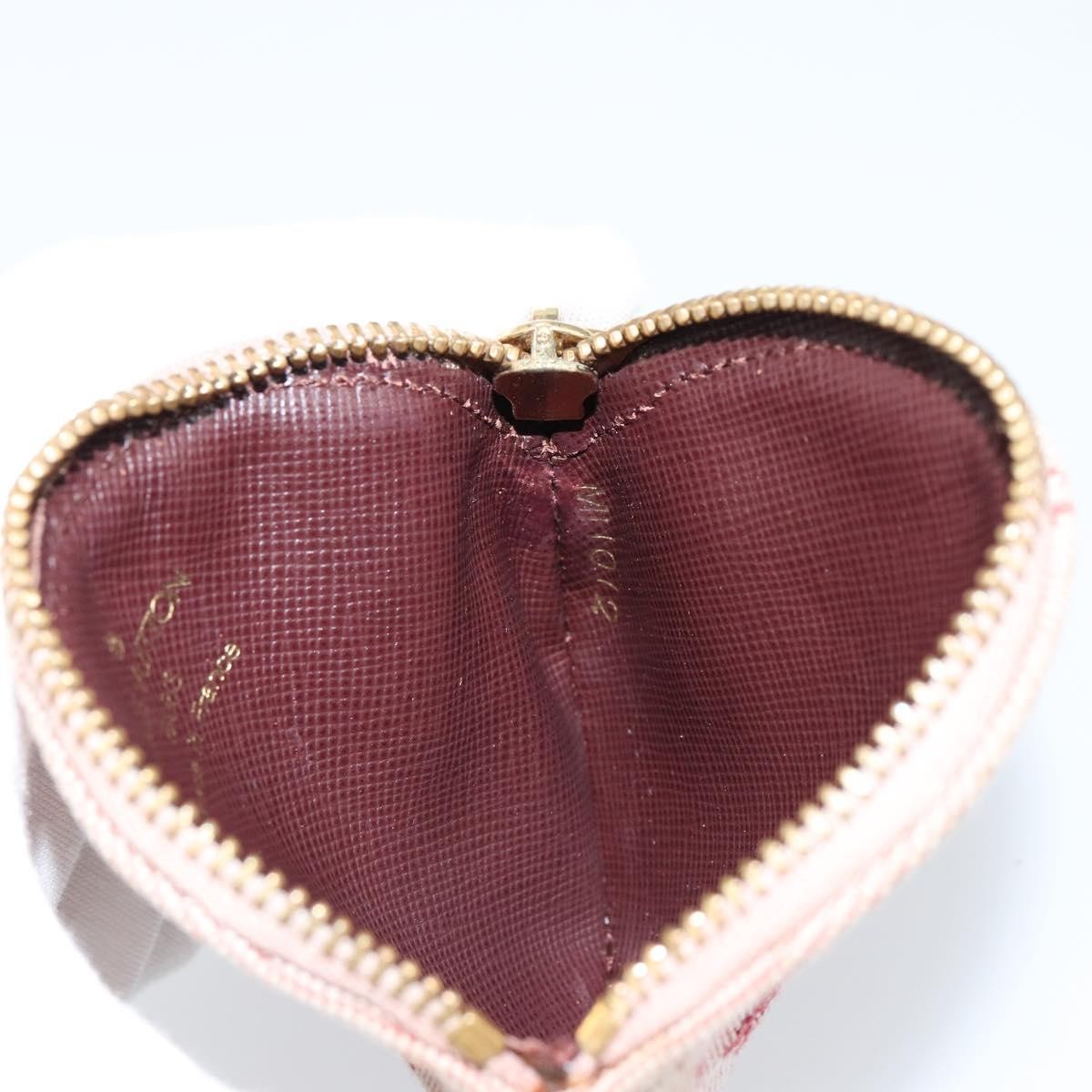Louis Vuitton Round Coin Purse Mini Lin, RED, CANVAS, Wallets
