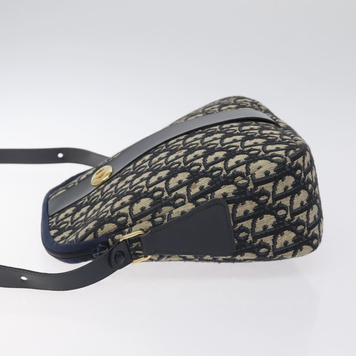 Christian Dior Vintage Trotter Shoulder Bag Canvas, NAVY, CANVAS, Shoulder bag