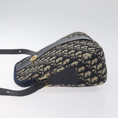 Christian Dior Vintage Trotter Shoulder Bag Canvas, NAVY, CANVAS, Shoulder bag