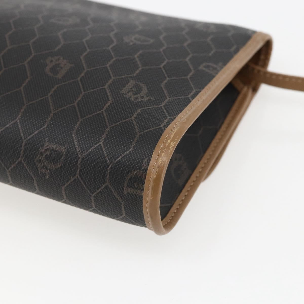 Christian Dior Vintage Honeycomb Flap Crossbody Bag Canvas and Leather, BLACK, CANVAS, Shoulder bag