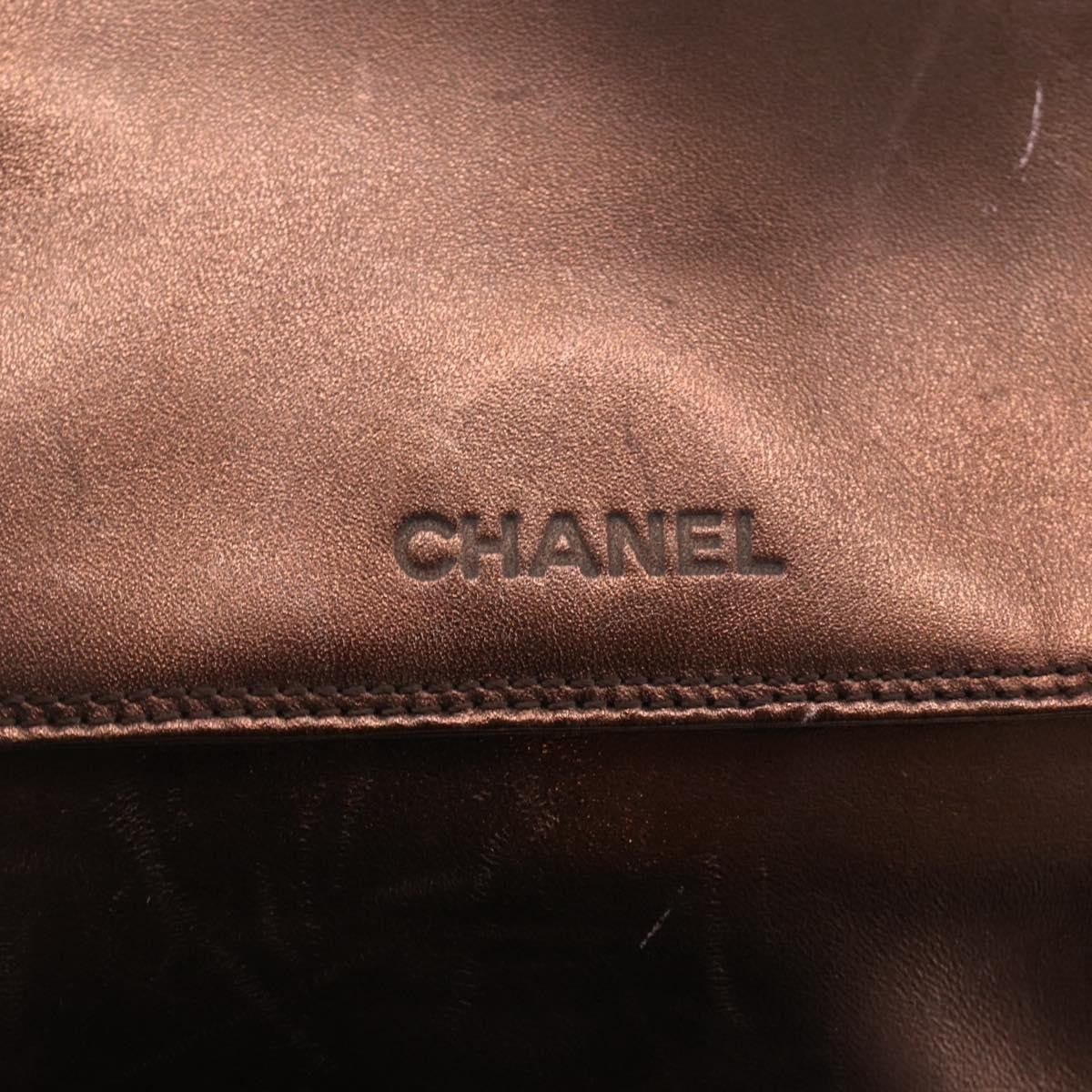 Chanel Vintage Logo Flap Messenger Bag Leather, BROWN, LEATHER, Shoulder bag