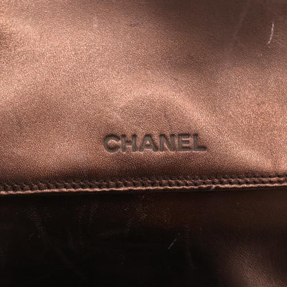 Chanel Vintage Logo Flap Messenger Bag Leather, BROWN, LEATHER, Shoulder bag