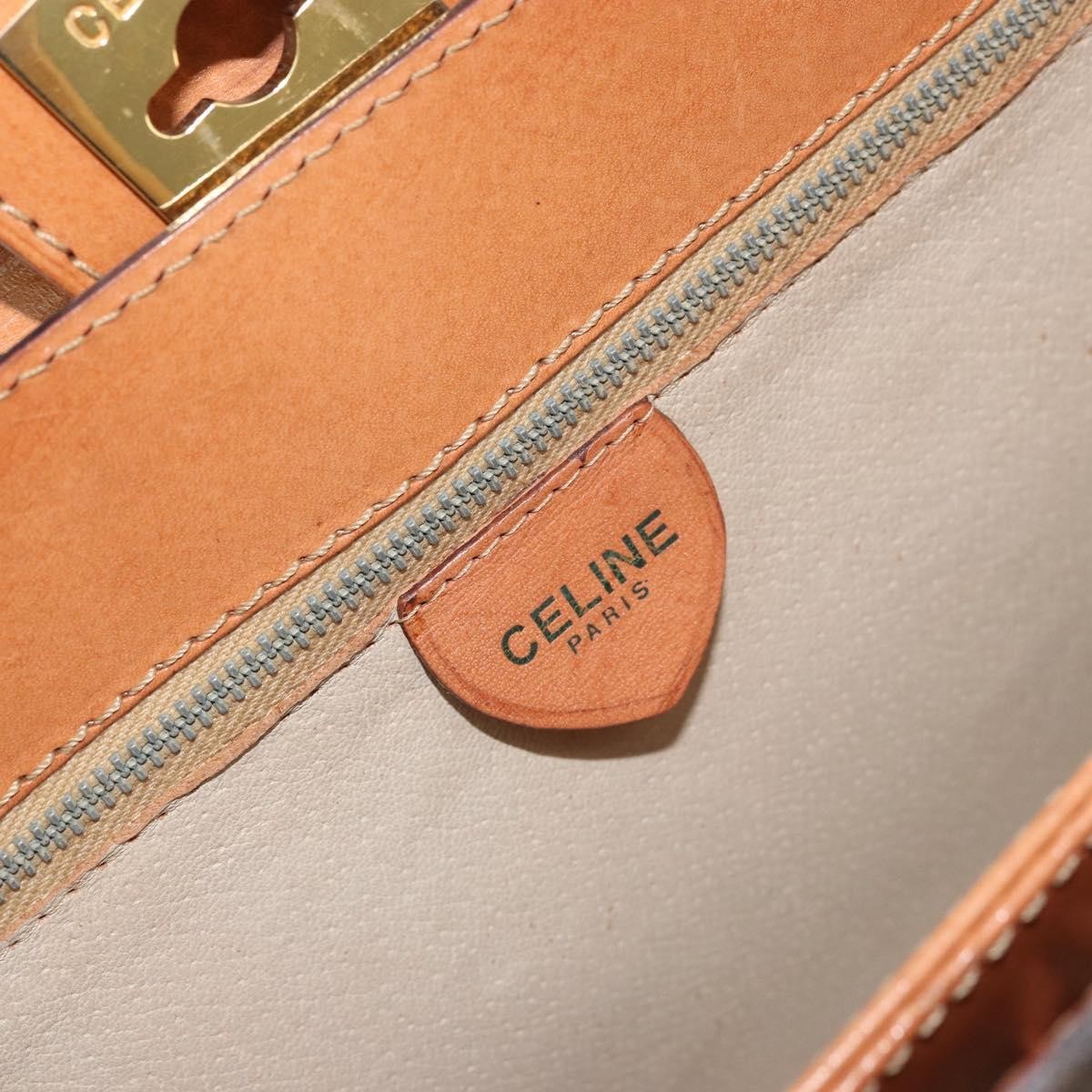 Celine Vintage Macadam Handbag Canvas, Brown, Canvas, Handbag