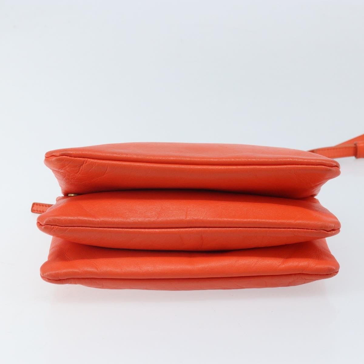 Celine Trio Crossbody Bag Leather, ORANGE, LEATHER, Shoulder bag