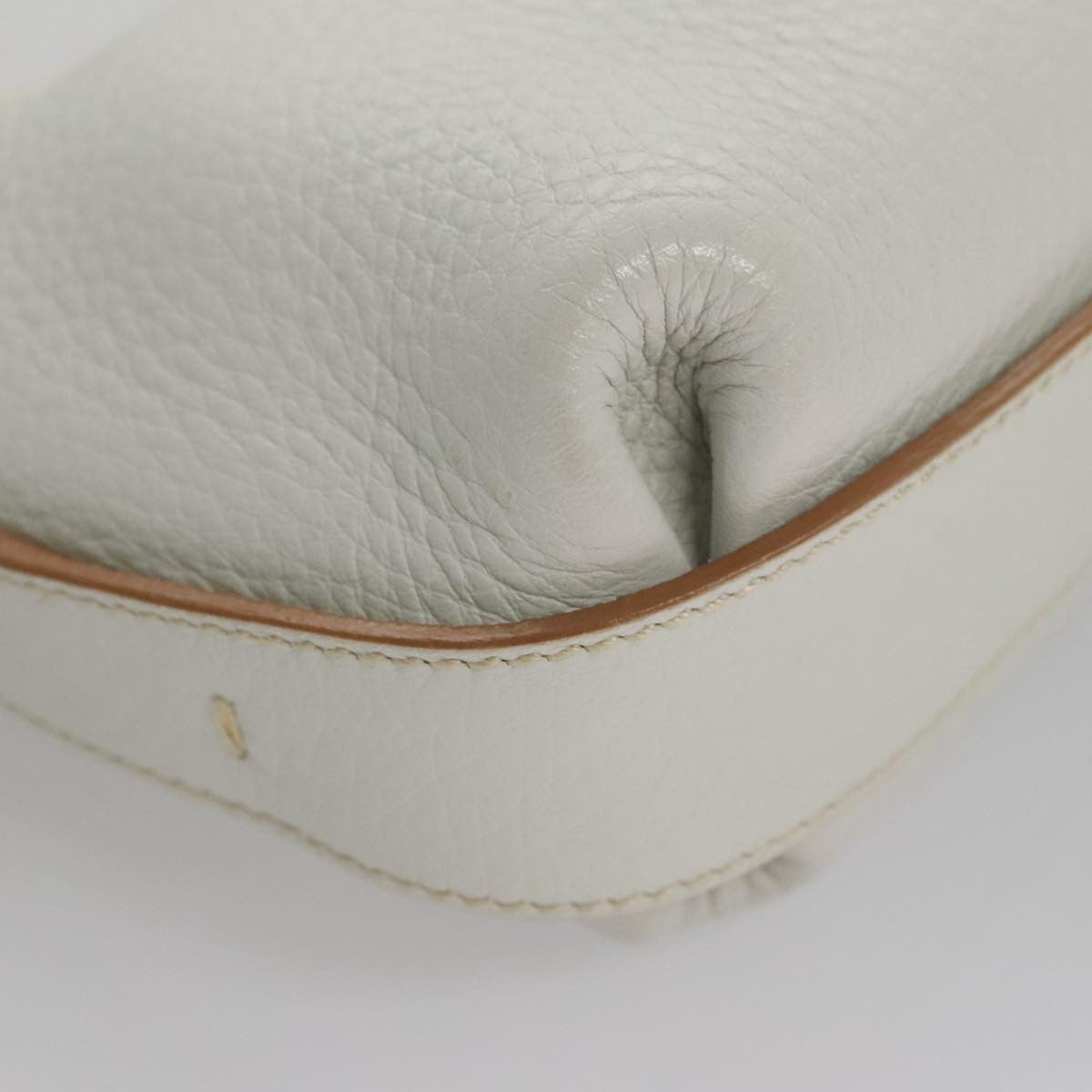Salvatore Ferragamo Gancini Shoulder Bag Leather, WHITE, LEATHER, Shoulder bag