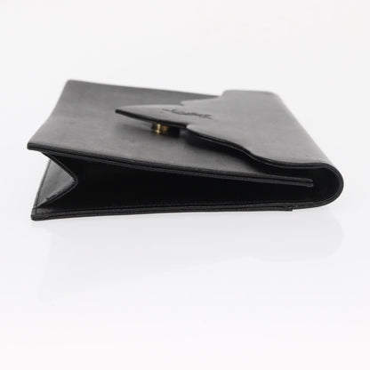Saint Laurent Vintage Pouch Leather, BLACK, LEATHER, Clutche & pouche