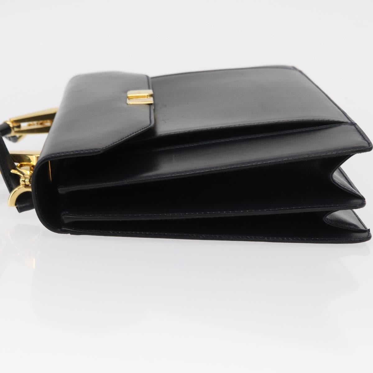 Bally Vintage Handbag Leather, Navy, Leather, Handbag
