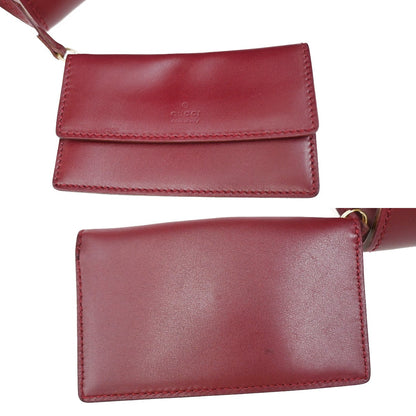 Gucci Belt Buckle Top Handle Bag Leather, RED, LEATHER, Handbag