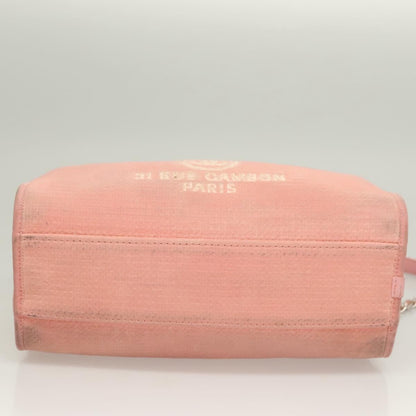 Chanel Deauville Tote Canvas, PINK, CANVAS, Handbag
