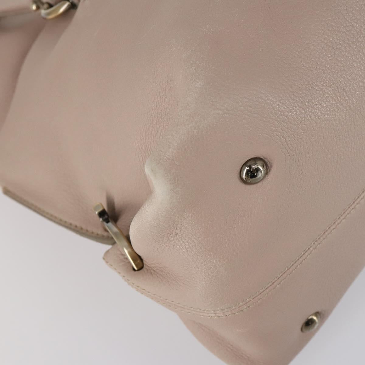 Salvatore Ferragamo Gancini Shoulder Bag Leather, BEIGE, LEATHER, Shoulder bag
