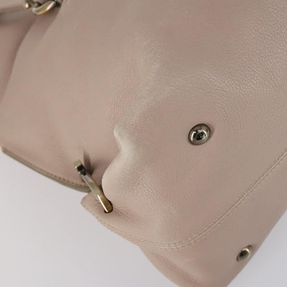 Salvatore Ferragamo Gancini Shoulder Bag Leather, BEIGE, LEATHER, Shoulder bag