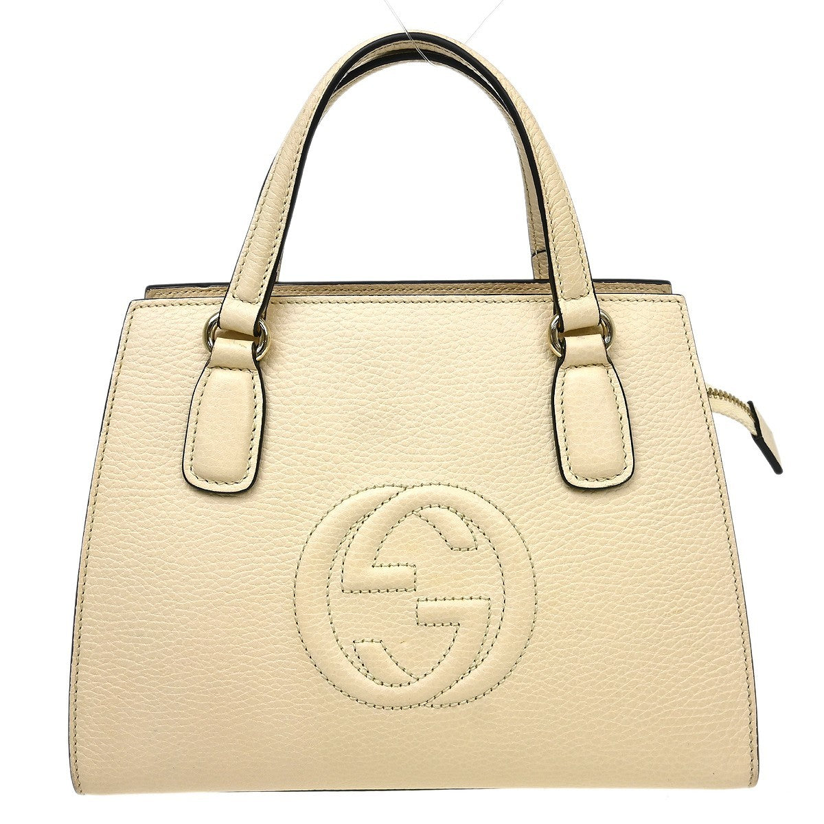 Gucci Soho Shoulder Bag Leather, White, Leather, Handbag