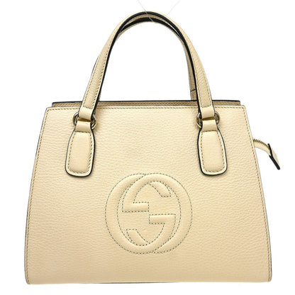 Gucci Soho Shoulder Bag Leather, White, Leather, Handbag