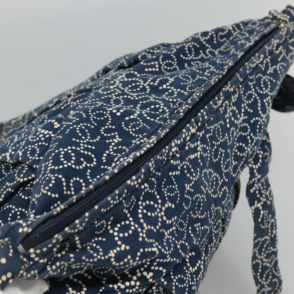 Chanel Vintage Bowler Bag Printed Canvas, NAVY, CANVAS, Handbag