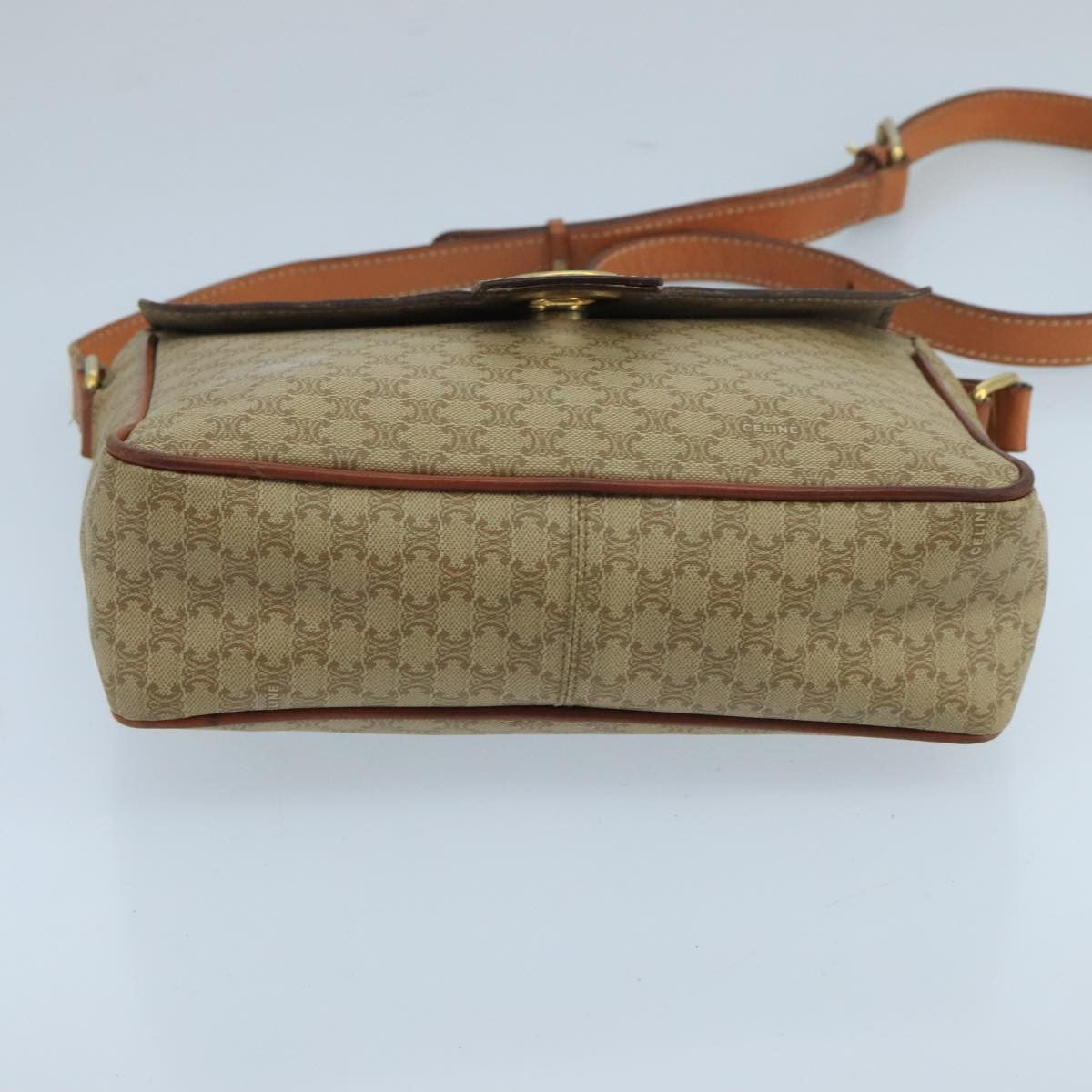 Celine Macadam Shoulder Bag Canvas, BEIGE, CANVAS, Shoulder bag