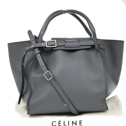 Celine Big Bag Smooth Leather, GRAY, LEATHER, Handbag