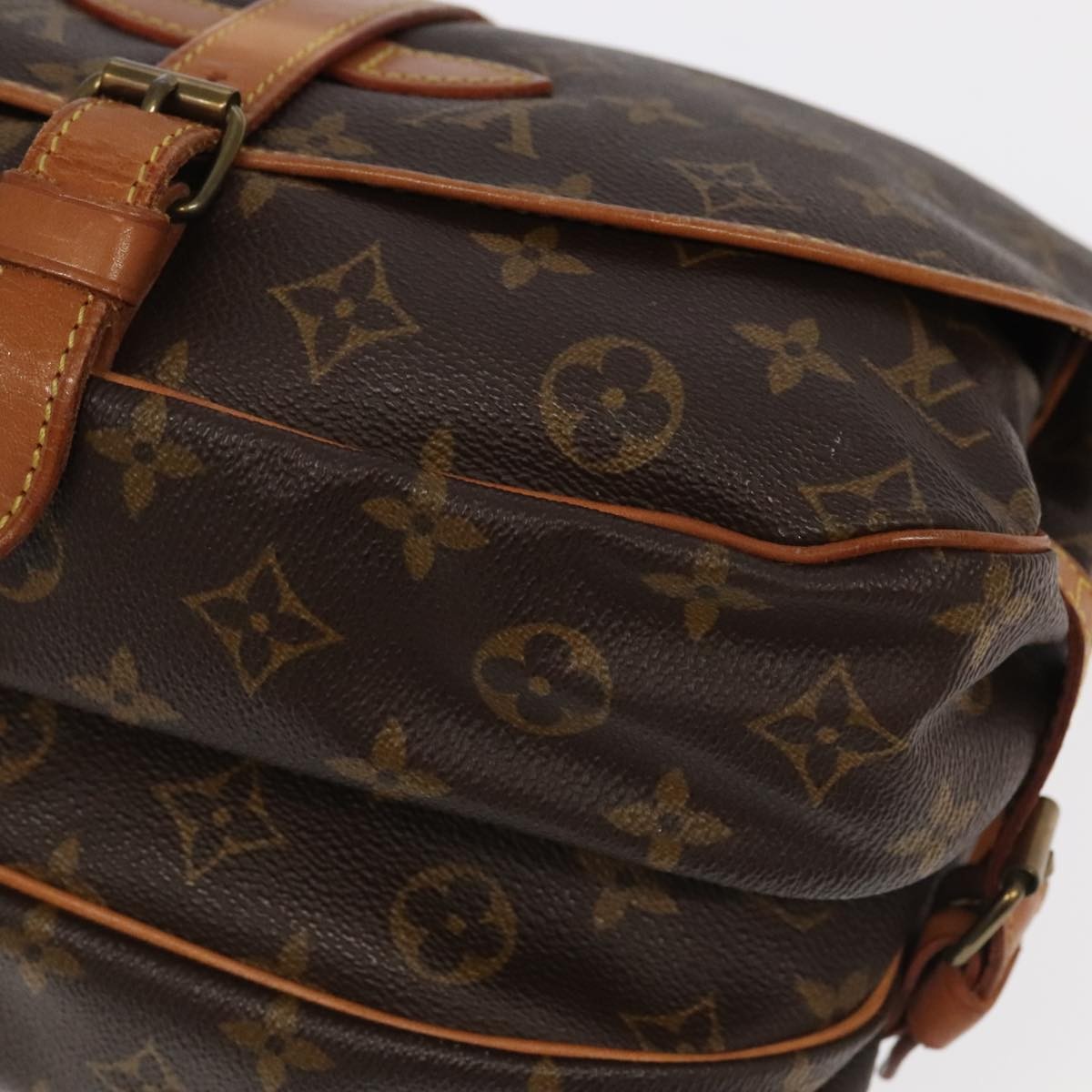 Louis Vuitton Saumur Handbag Monogram Canvas, BROWN, CANVAS, Handbag