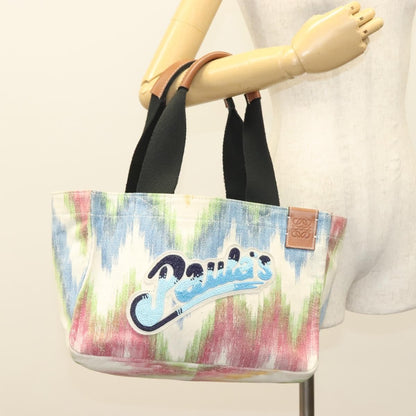 Loewe Paula's Ibiza Tote Embellished Printed Canvas, MULTICOLOUR, CANVAS, Tote bag