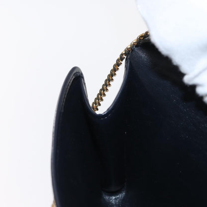 Christian Dior Vintage CD Chain Flap Shoulder Bag Diorissimo Canvas, NAVY, CANVAS, Shoulder bag