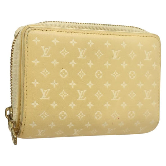 Louis Vuitton Lou Wallet Nanogram Leather, BEIGE, LEATHER, Wallets