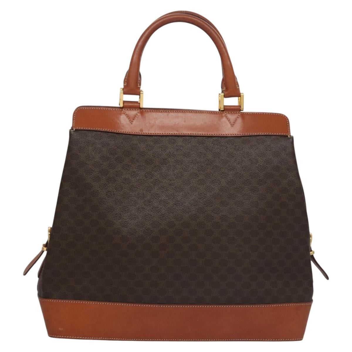 Celine Vintage Macadam Handbag Macadam, BROWN, PVC, Handbag
