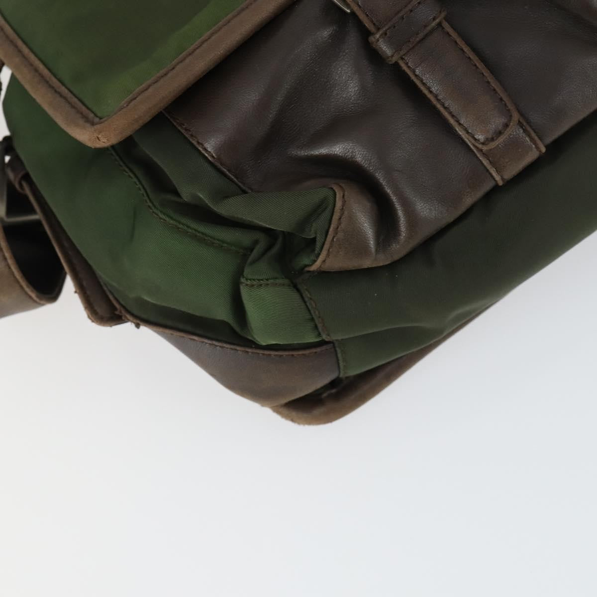 Prada Vintage Shoulder Bag Nylon and Leather, GREEN, NYLON, Shoulder bag
