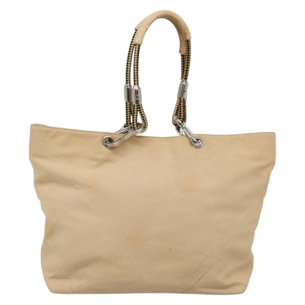 Chanel Vintage Cruise Line No.5 Tote Quilted Canvas, BEIGE, CANVAS, Tote bag