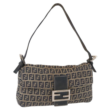 Fendi Baguette Bag Zucchino Canvas, NAVY, CANVAS, Shoulder bag