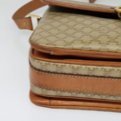 Celine Macadam Shoulder Bag PVC Leather, BEIGE, CANVAS, Shoulder bag