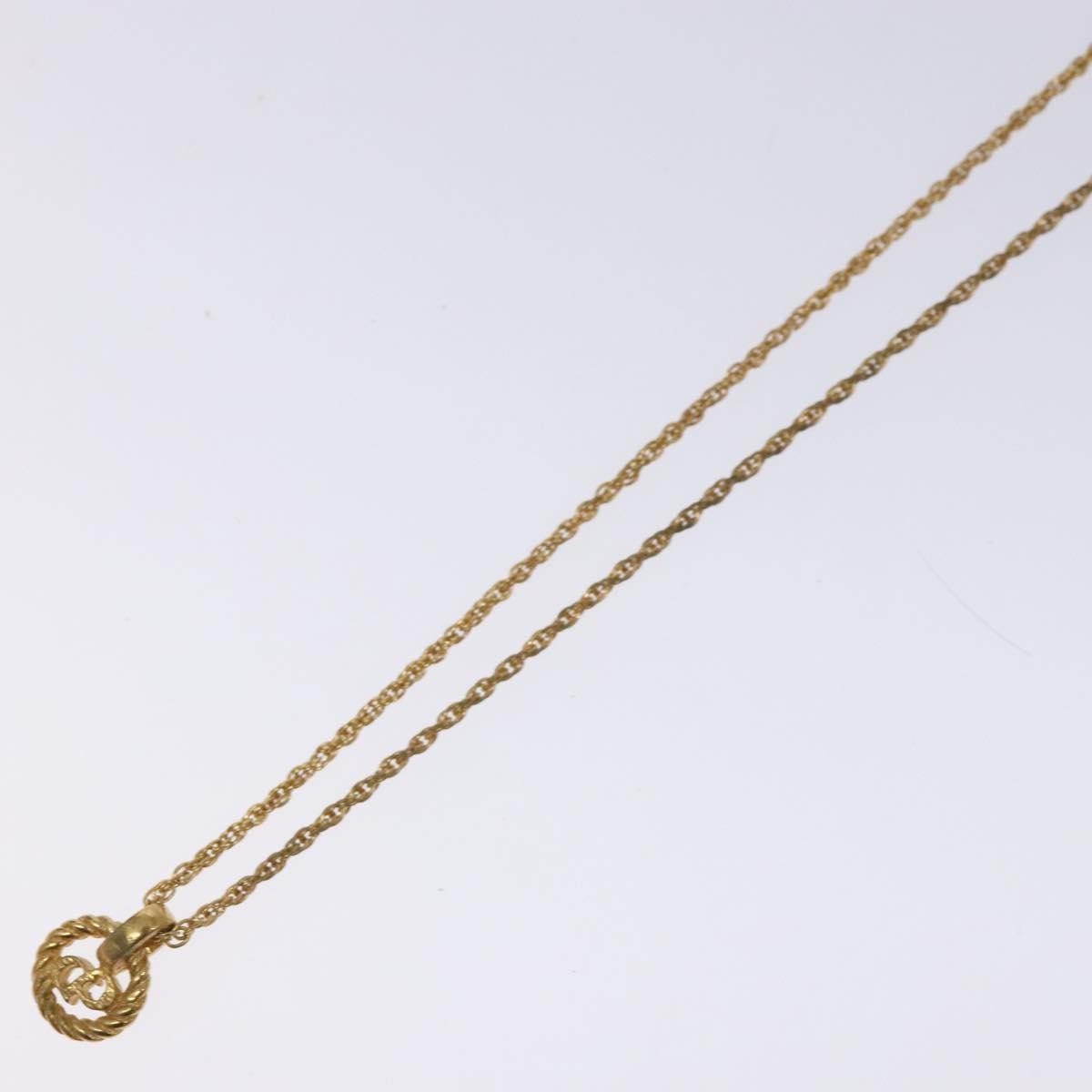 Christian Dior CD Round Pendant Necklace Metal, GOLD, METAL, Necklace