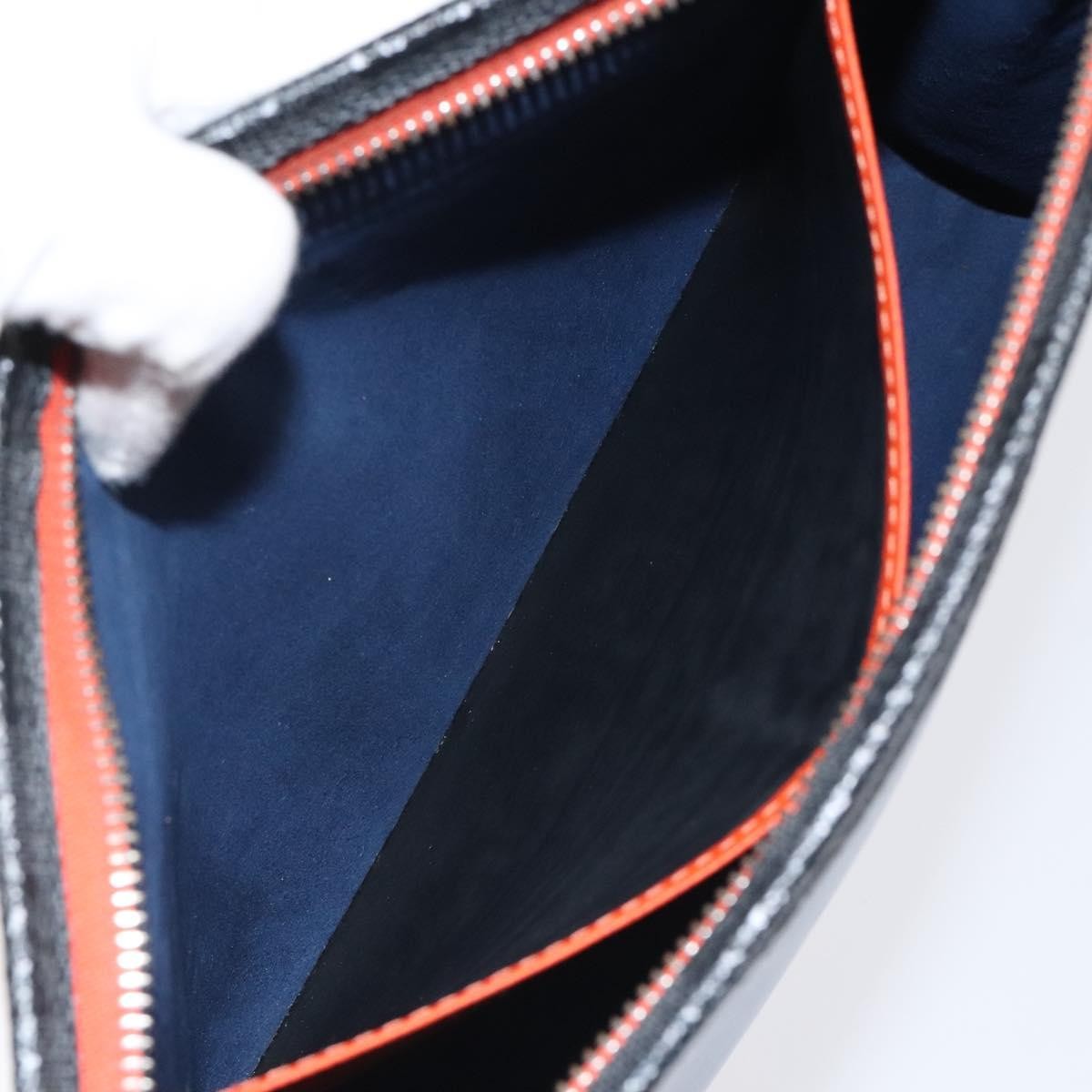 Louis Vuitton Pochette Voyage Epi Leather with Damier Graphite, BLUE, LEATHER, Clutche & pouche