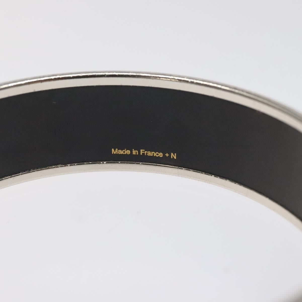Hermes Vintage Bangle Bracelet Metal with Leather, BLUE, METAL, Bracelet