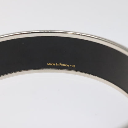 Hermes Vintage Bangle Bracelet Metal with Leather, BLUE, METAL, Bracelet