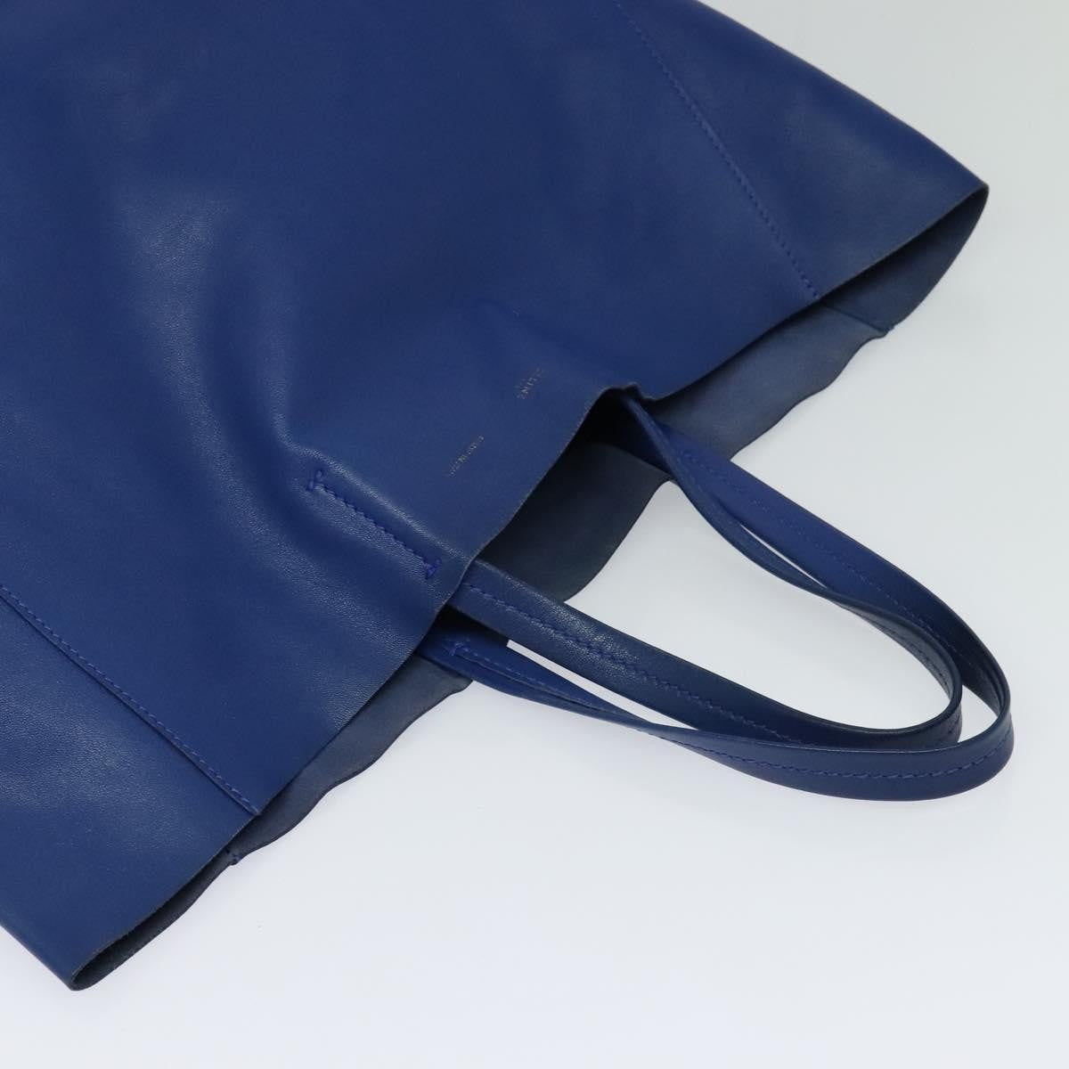Celine Vertical Cabas Tote Leather, BLUE, LEATHER, Tote bag