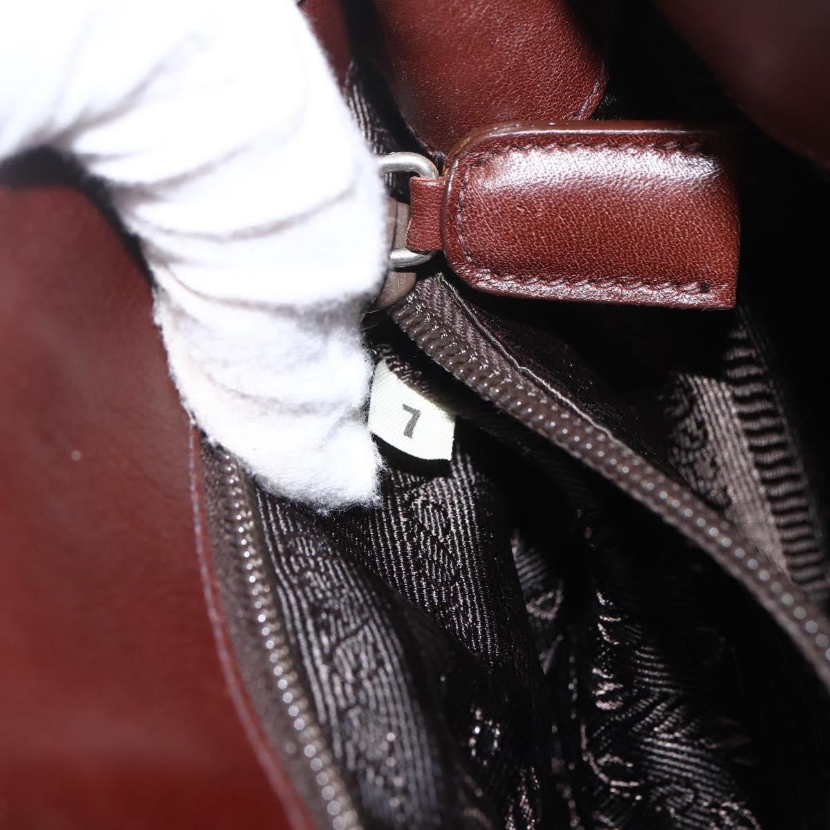 Prada Vintage Shoulder Bag Leather, BROWN, LEATHER, Shoulder bag