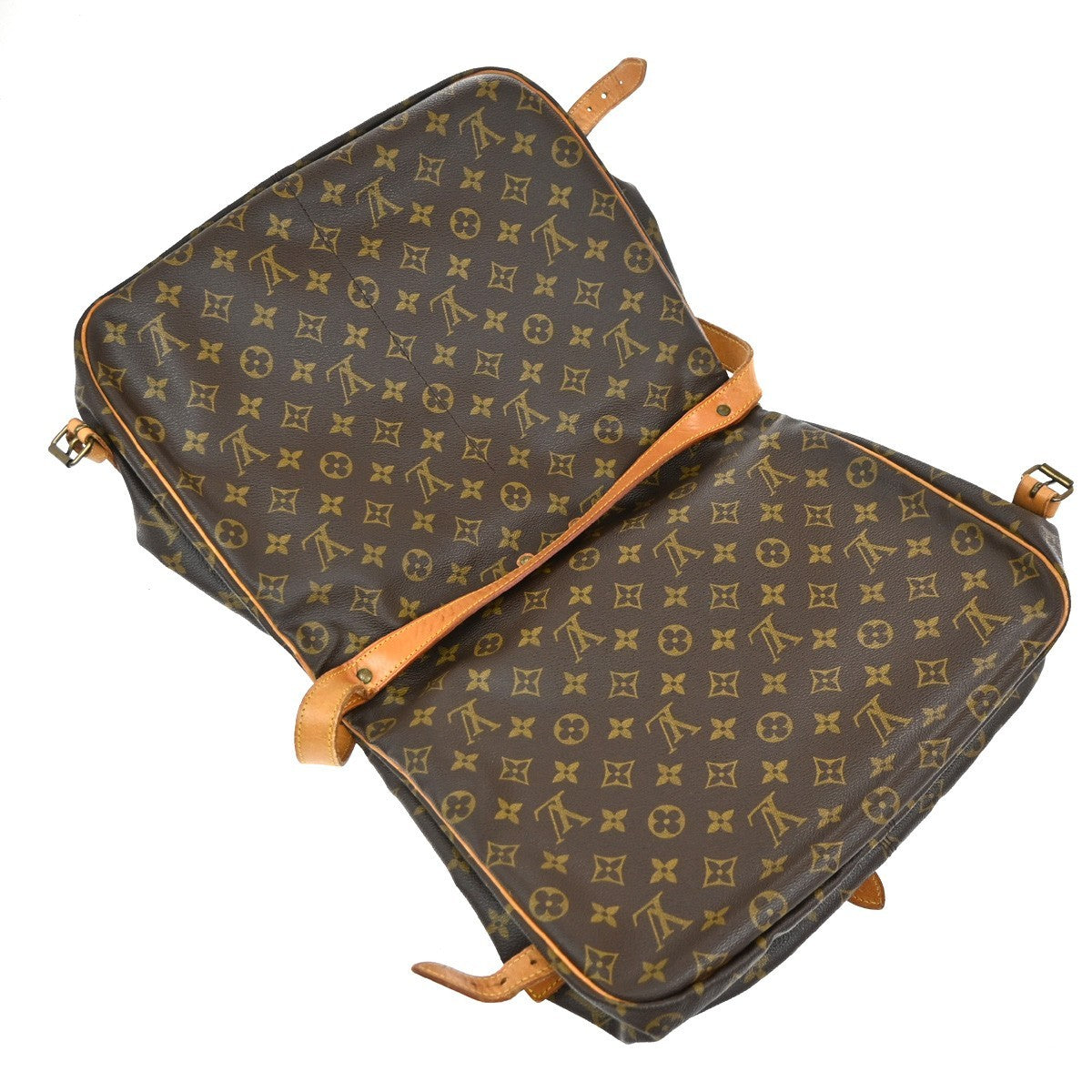 Louis Vuitton Saumur Handbag Monogram Canvas, BROWN, CANVAS, Shoulder bag