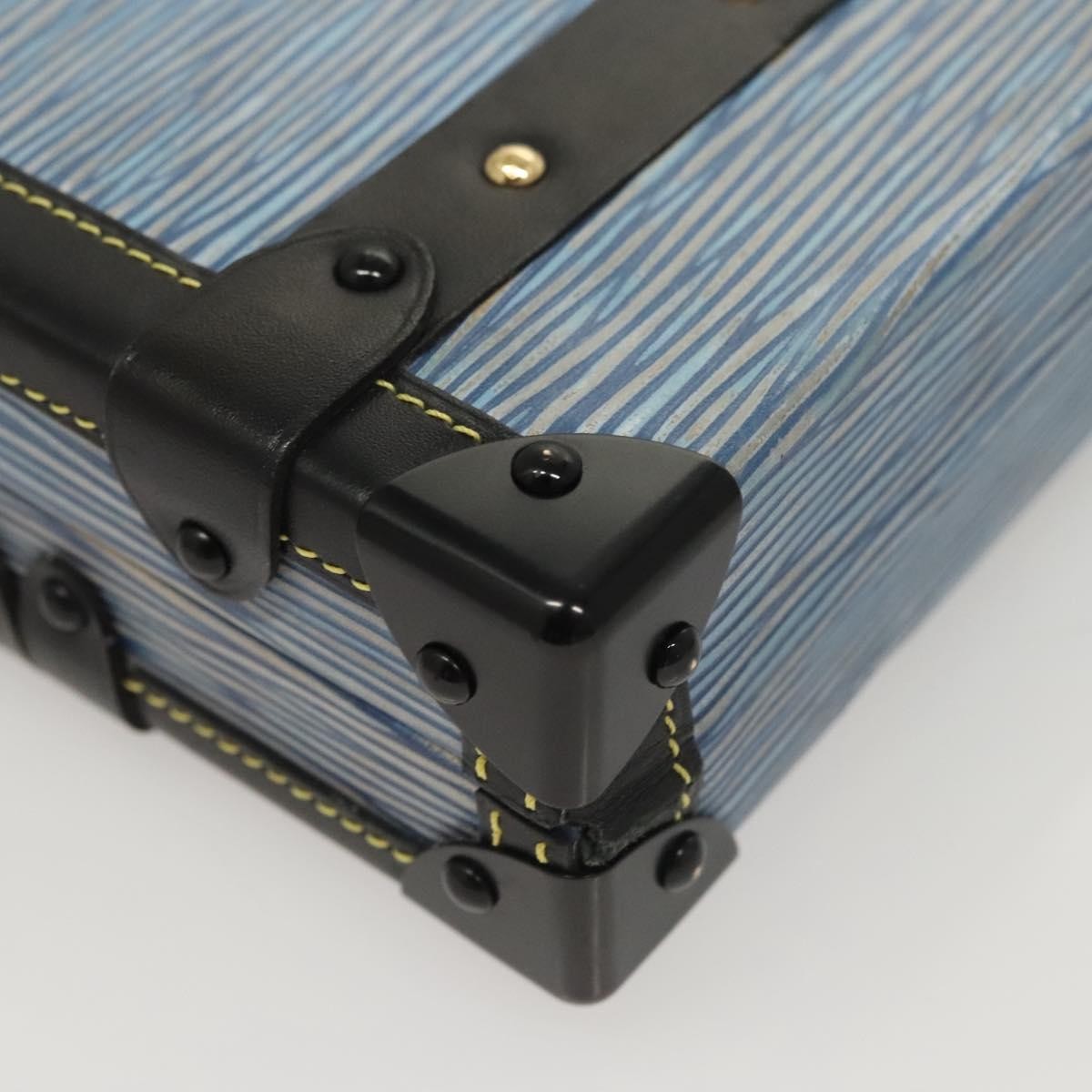 Louis Vuitton Petite Malle Handbag Epi Leather, BLUE, LEATHER, Handbag