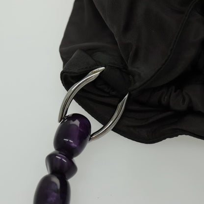 Christian Dior Saddle Zip Pouch Diorissimo Canvas, PURPLE, NYLON, Clutche & pouche