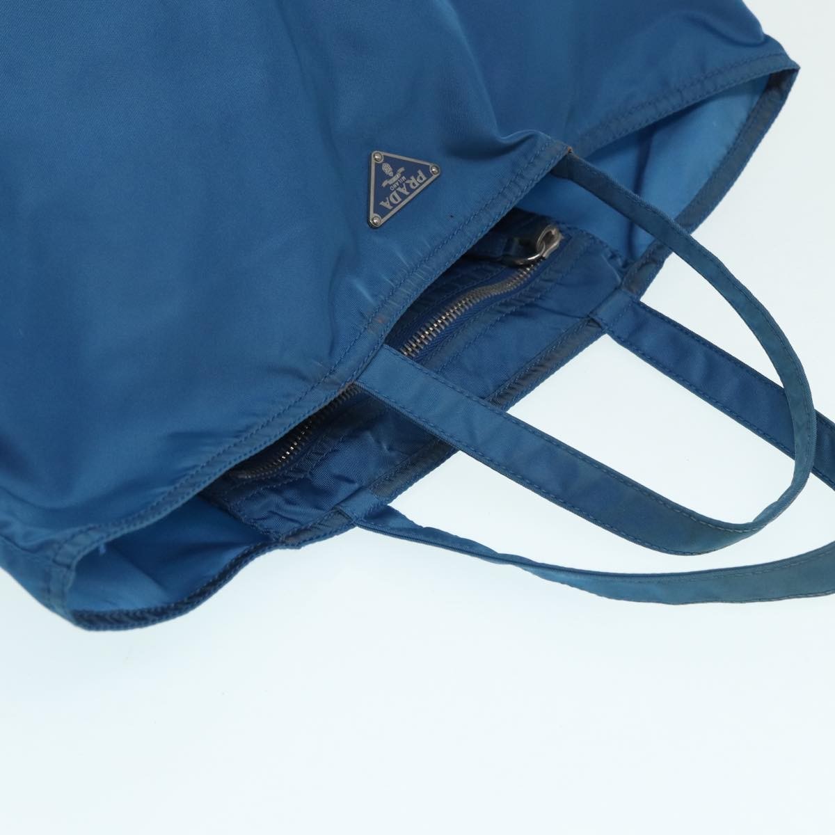 Prada Robot Open Tote Tessuto, BLUE, NYLON, Tote bag