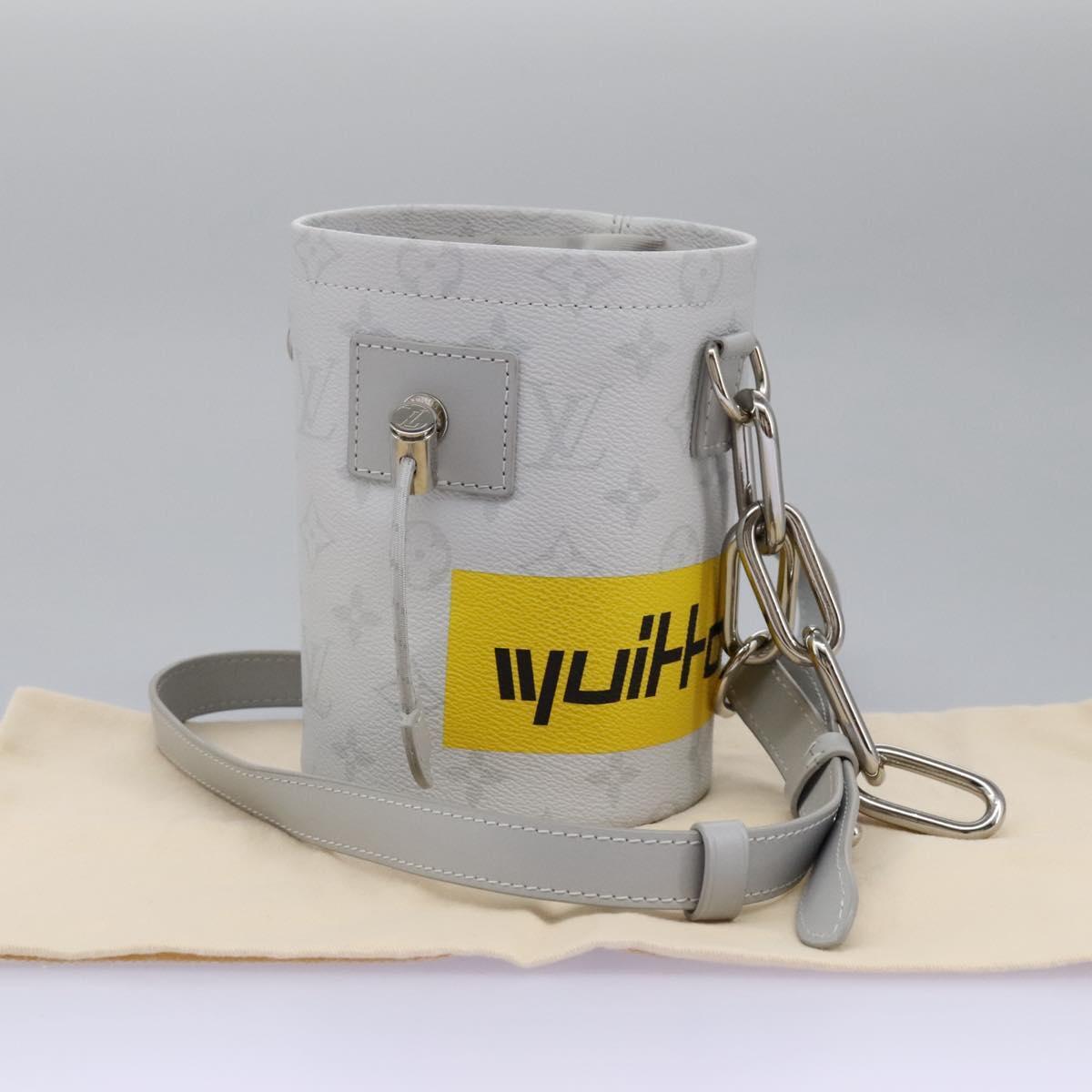 Louis Vuitton Chalk Nano Bag Limited Edition Logo Story Monogram Canvas, GRAY, CANVAS, Handbag