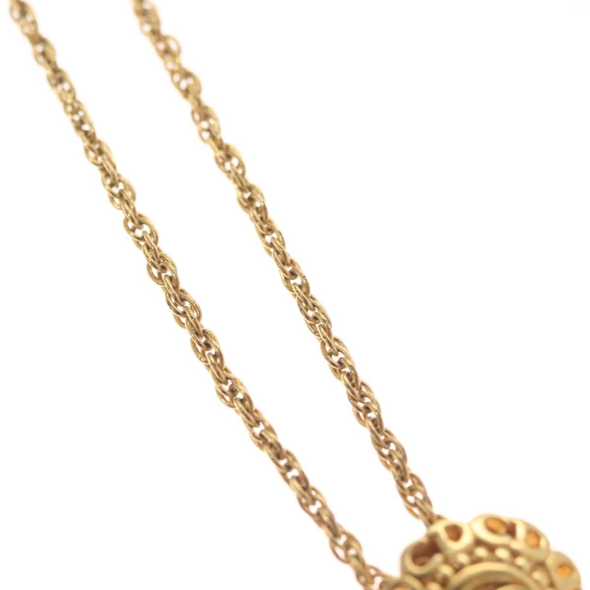 Christian Dior CD Round Pendant Necklace Metal, GOLD, METAL, Necklace